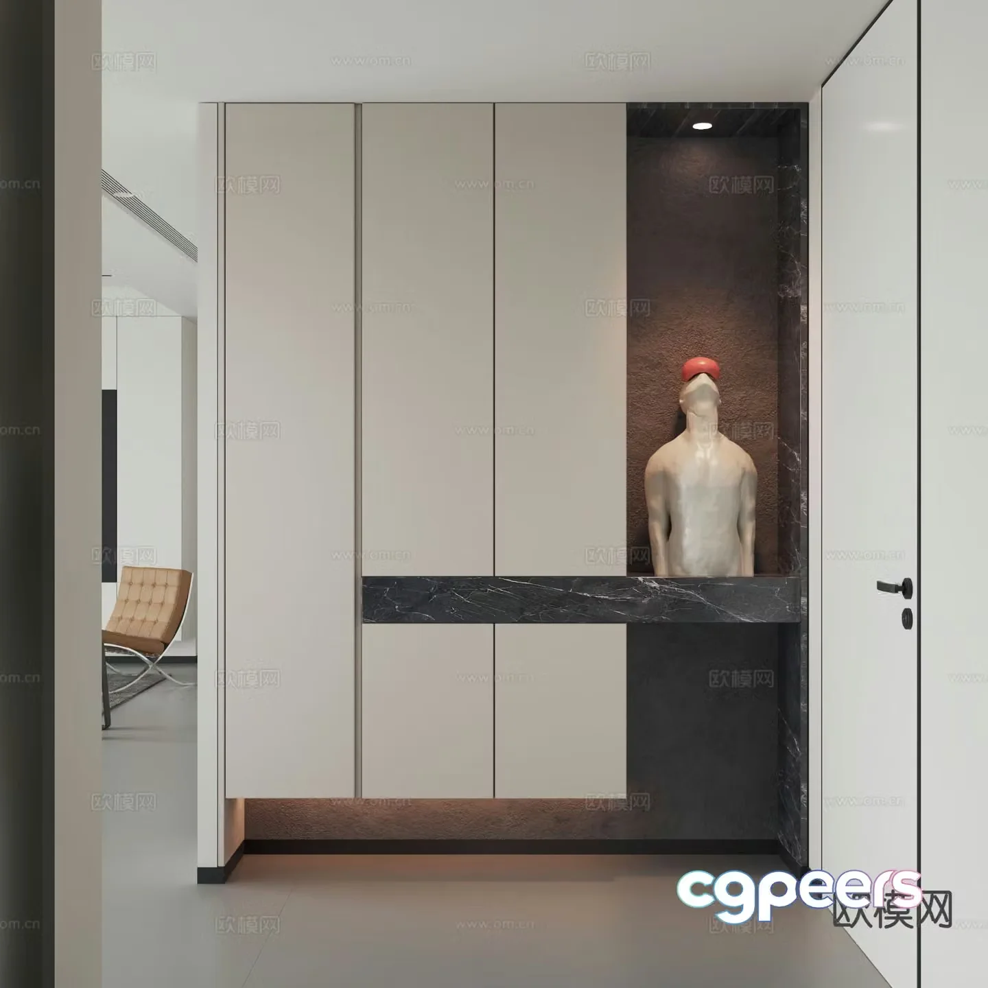 Modern entrance shoe cabinet d model