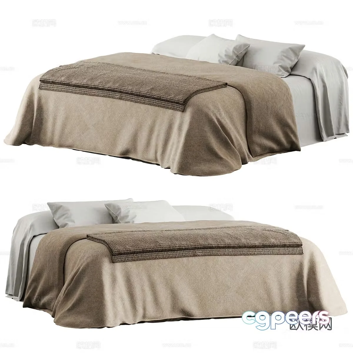 New Chinese style wabi sabi bedding 3D model