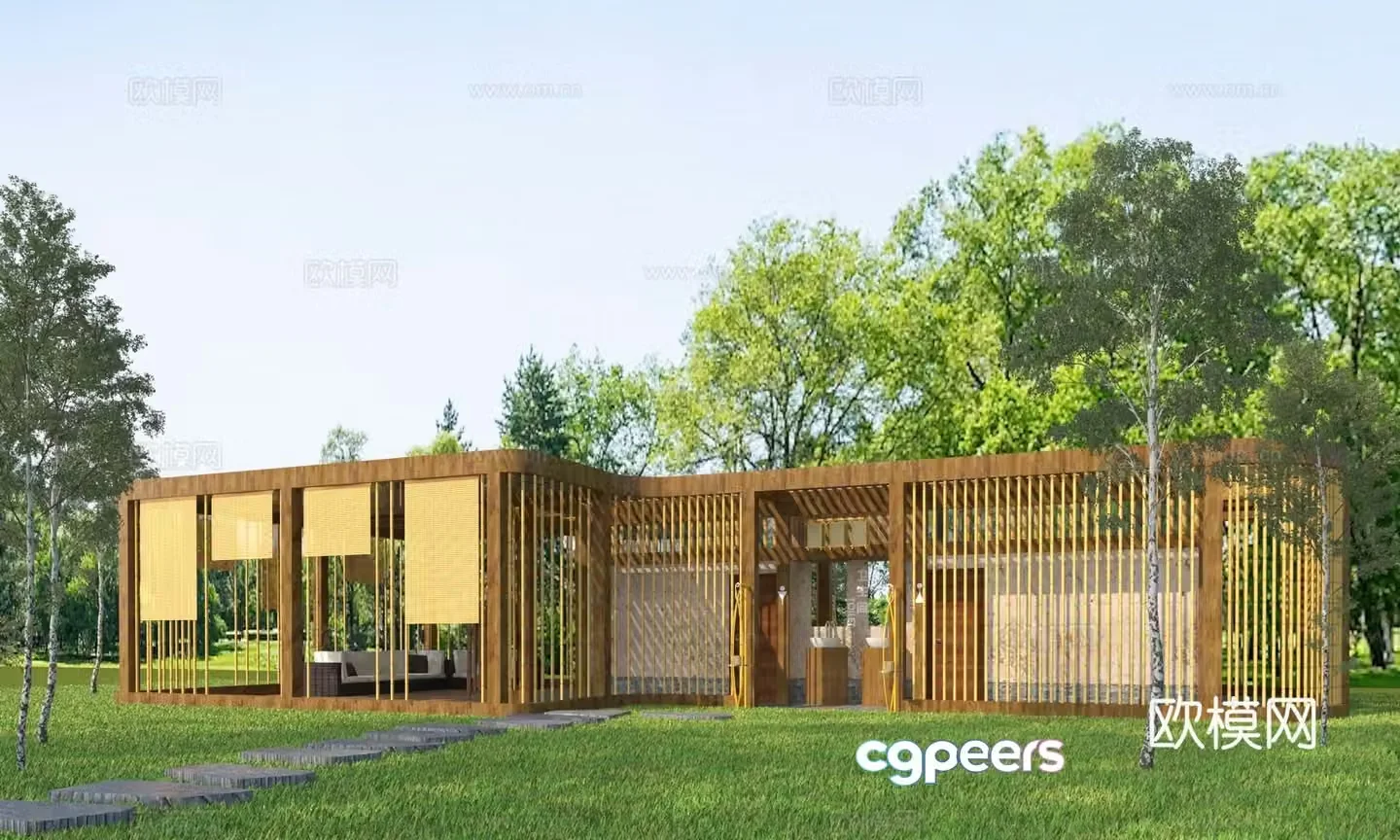 Modern public toilet 3d model