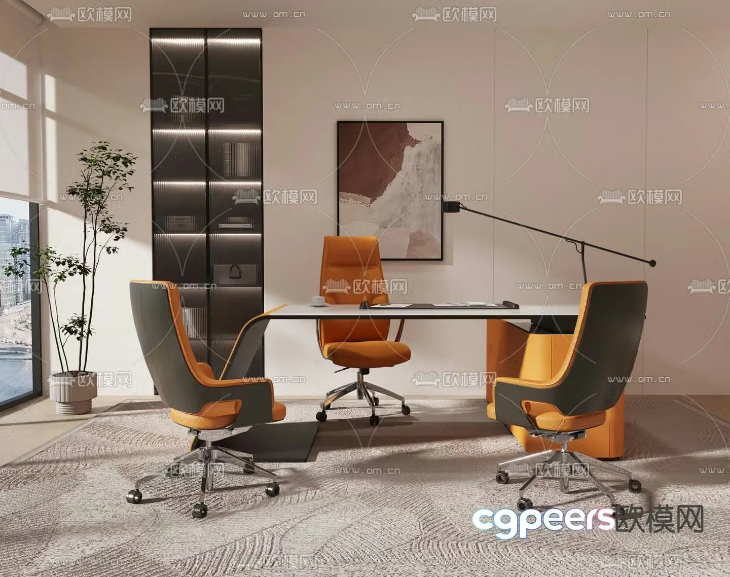 Desk table boss table 3d model