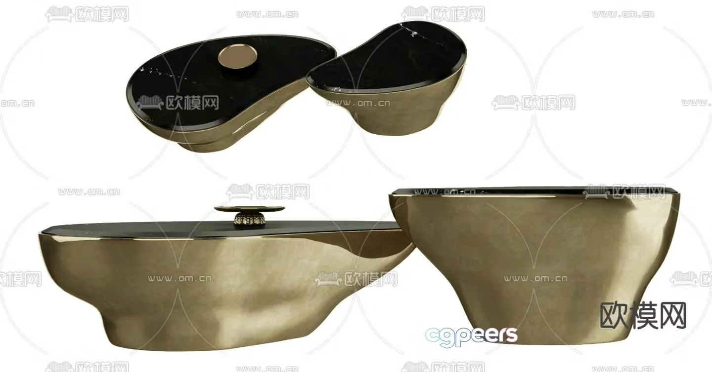 Modern special-shaped coffee table 3D model