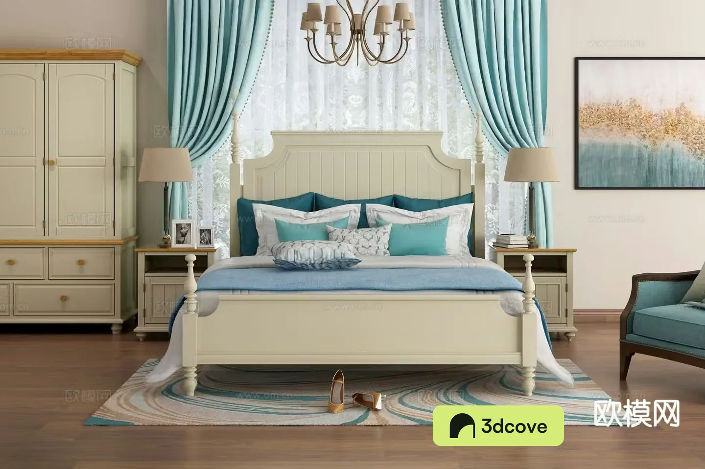 American double bed