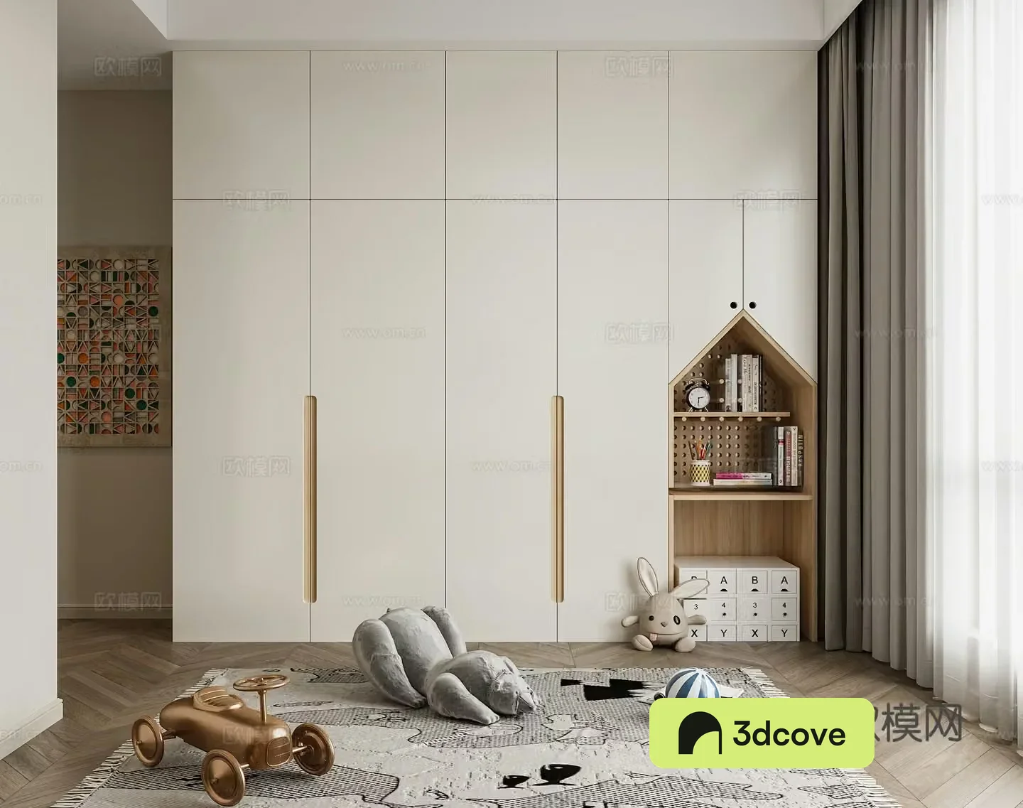 Modern storage locker children’s room wardrobe storage locker toy cabinet toy