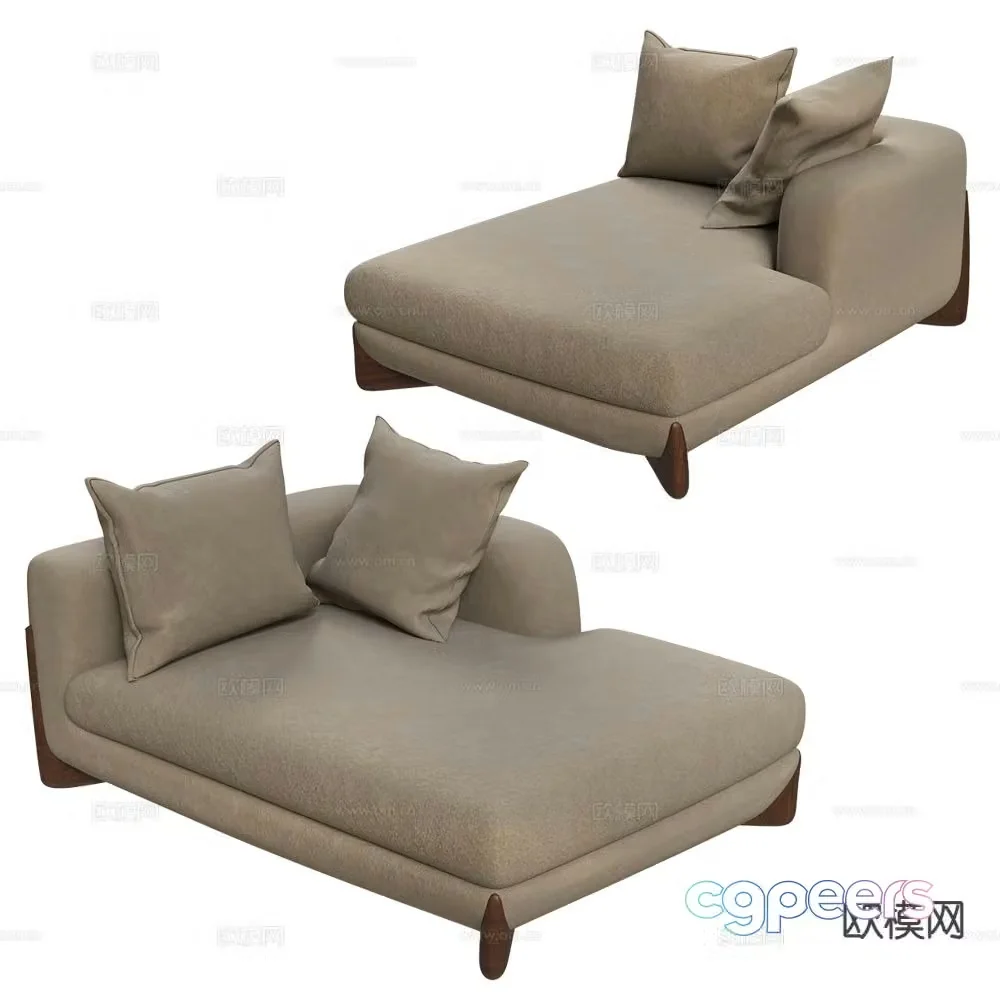 Porada sofa chaise 3d model
