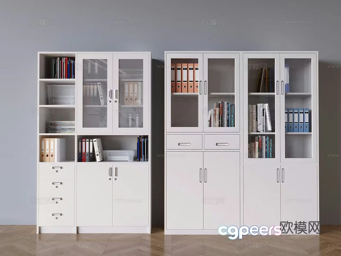 Glass file cabinet file cabinet office iron cabinet information cabinet file box 3D model