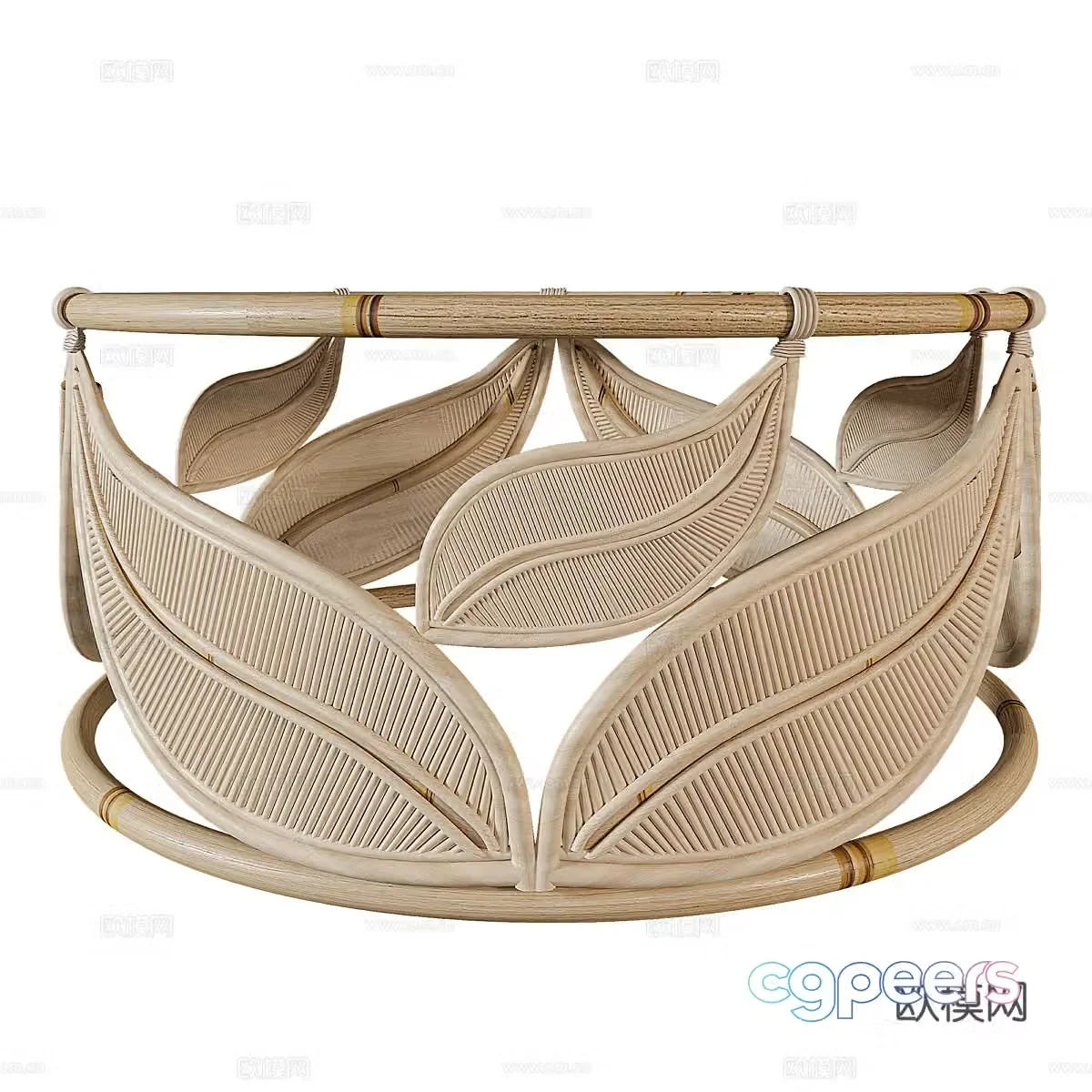 New Chinese Lupine Rattan coffee table 3D model