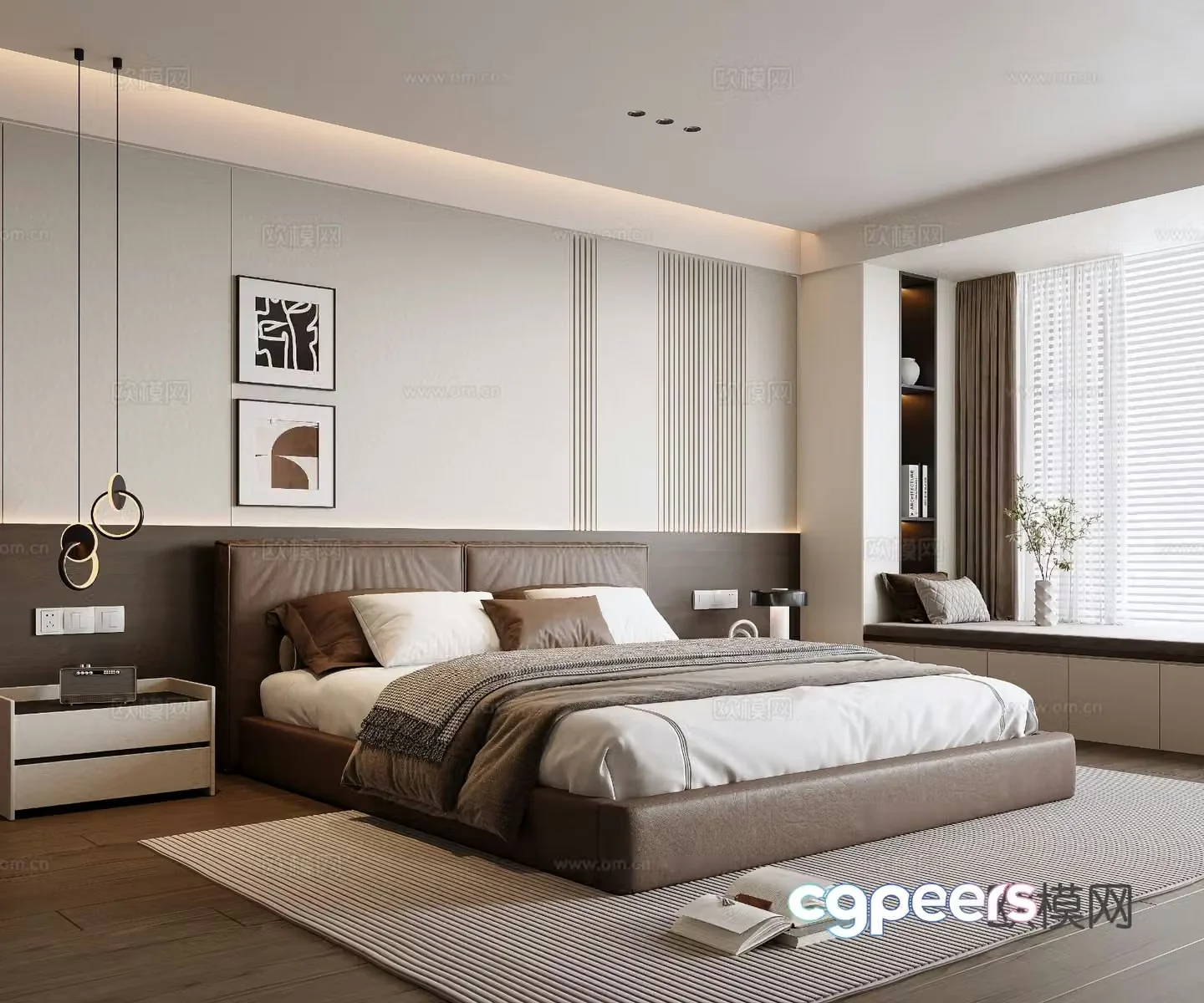 Italian home bedroom master bedroom 3d model