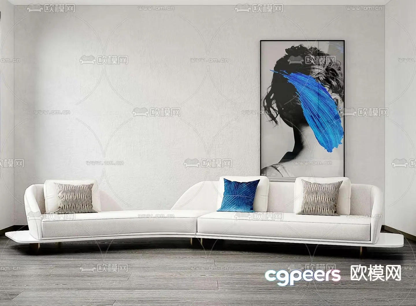 Special shaped sofa curved sofa 3d model