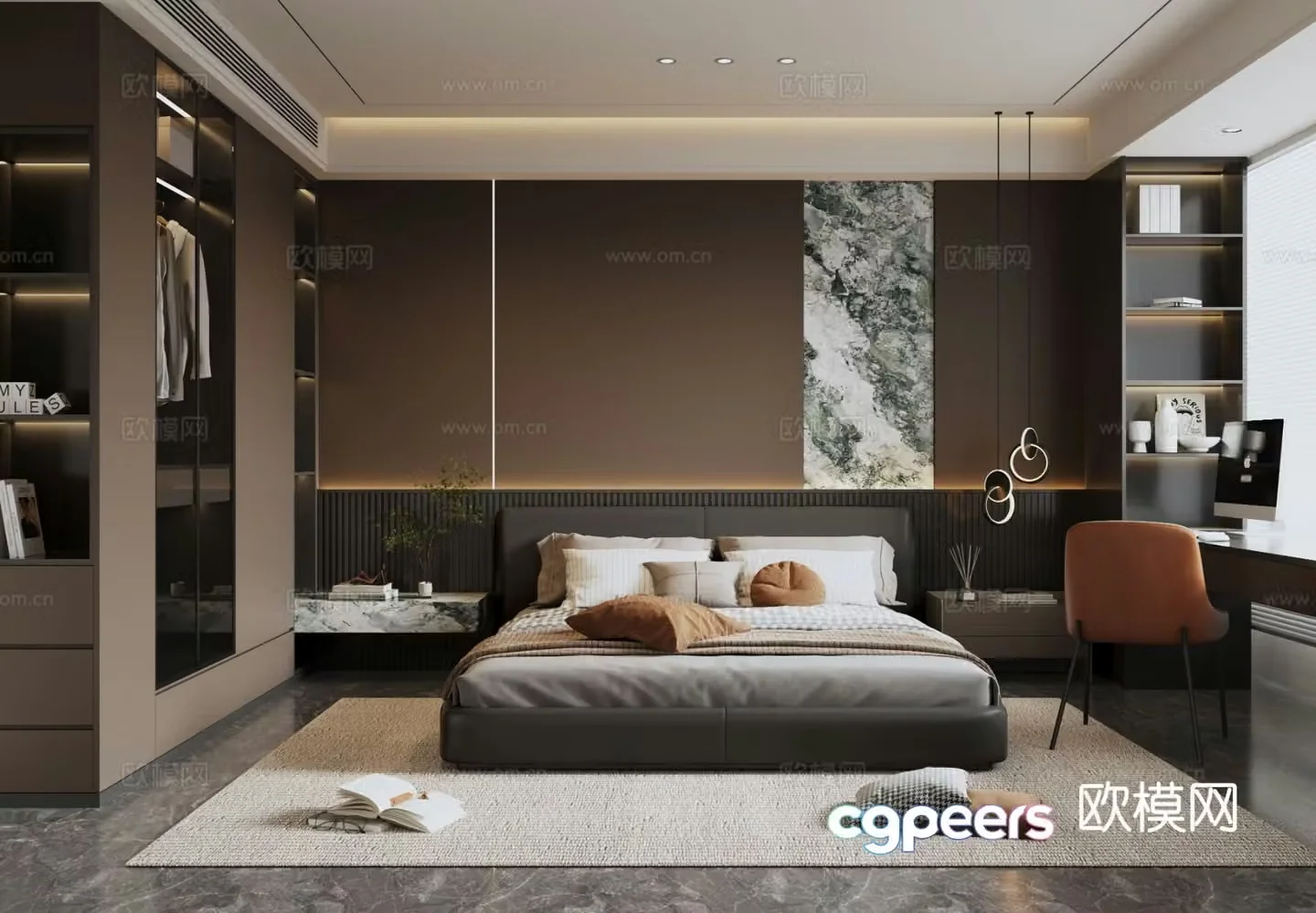 Italian style bedroom master bedroom 3d model