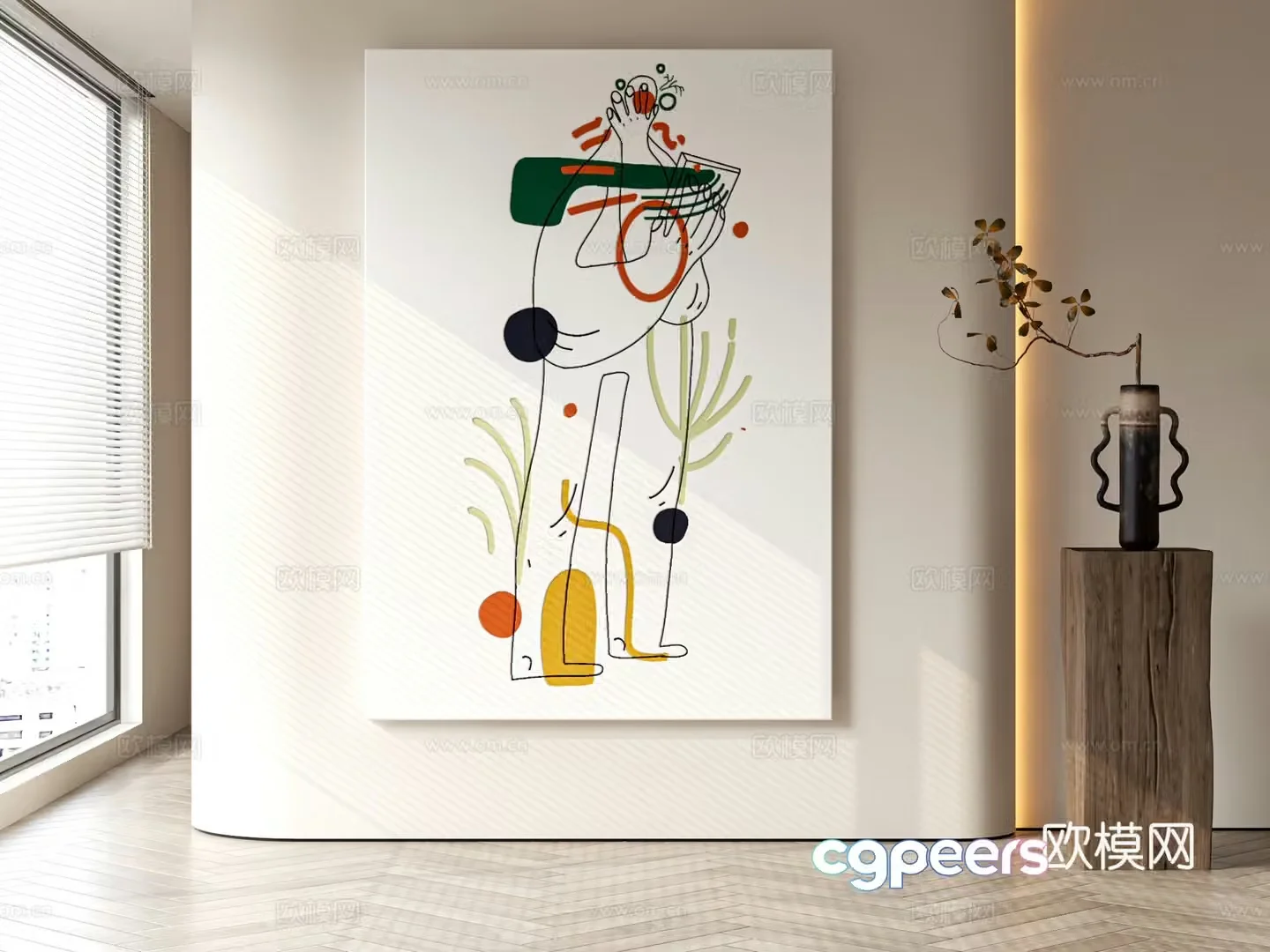 Modern style decorative painting 3d model