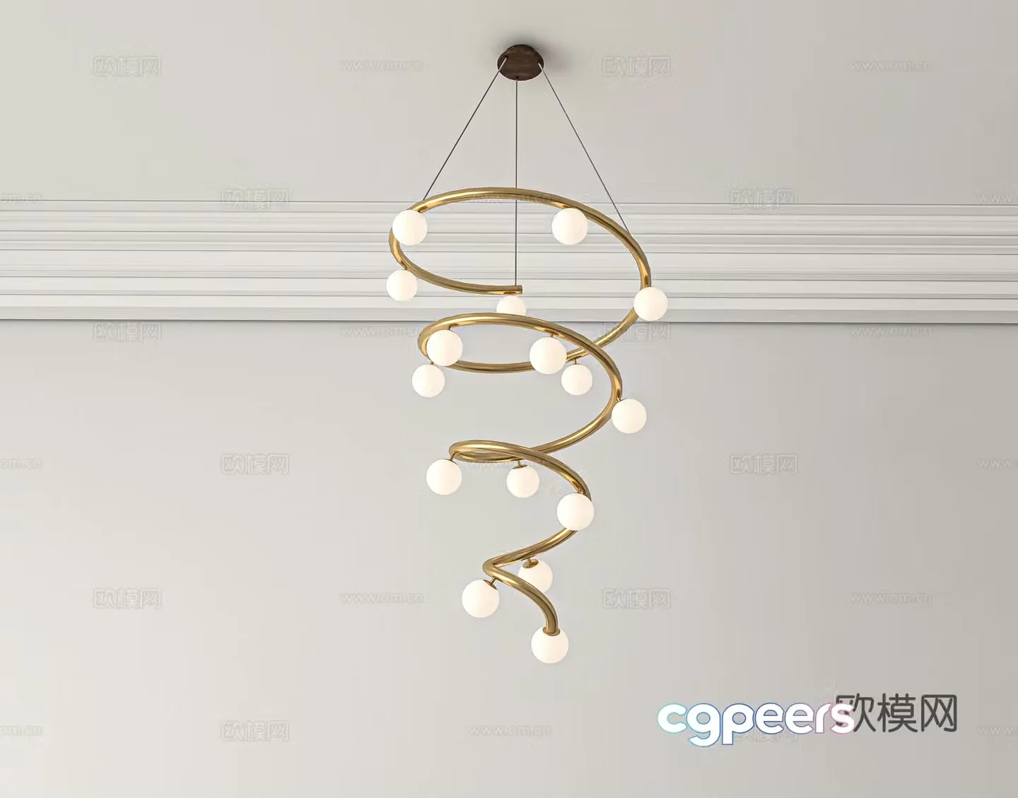 Modern living room chandeliers 3d model