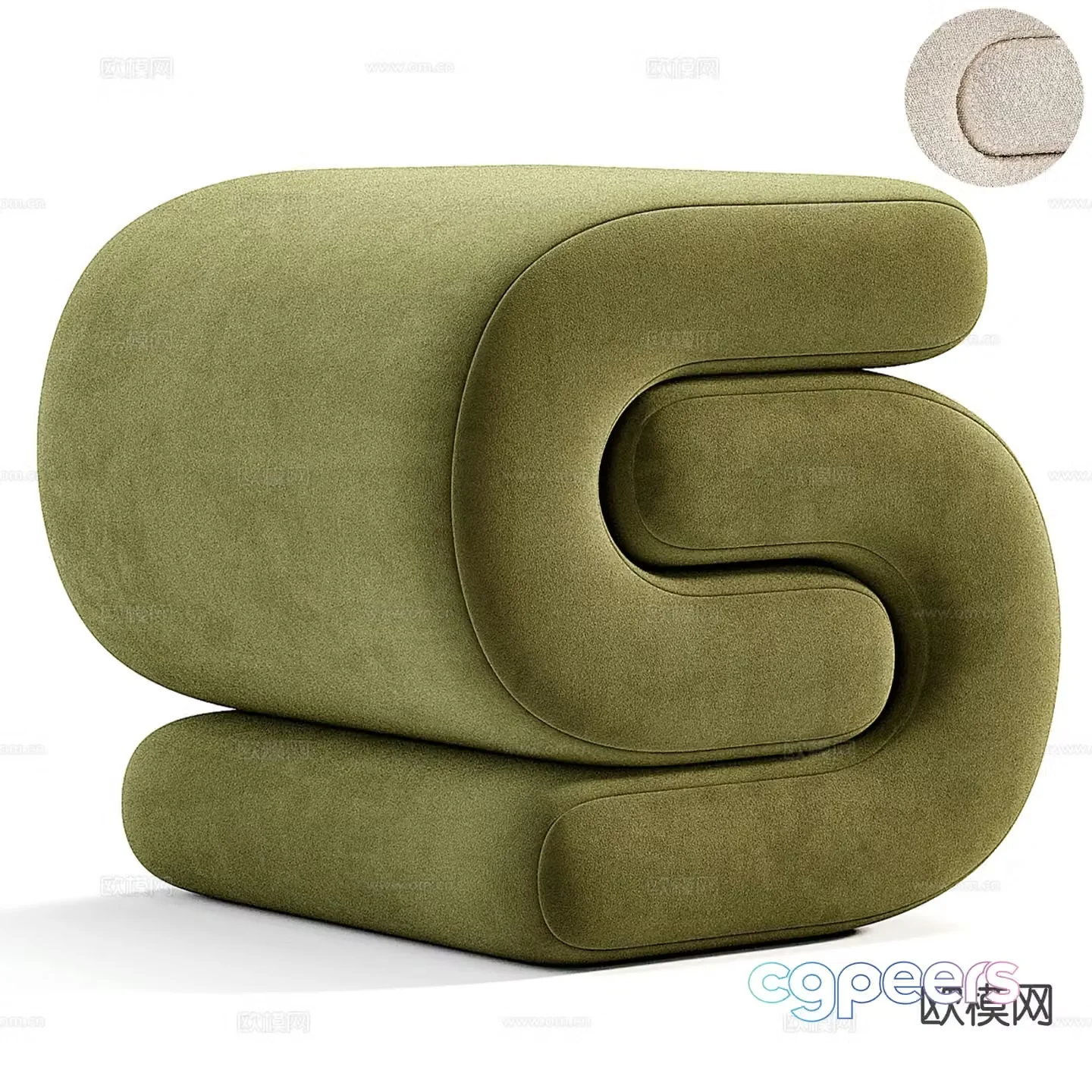 Modern stool low stool sofa stool dressing stool 3d model