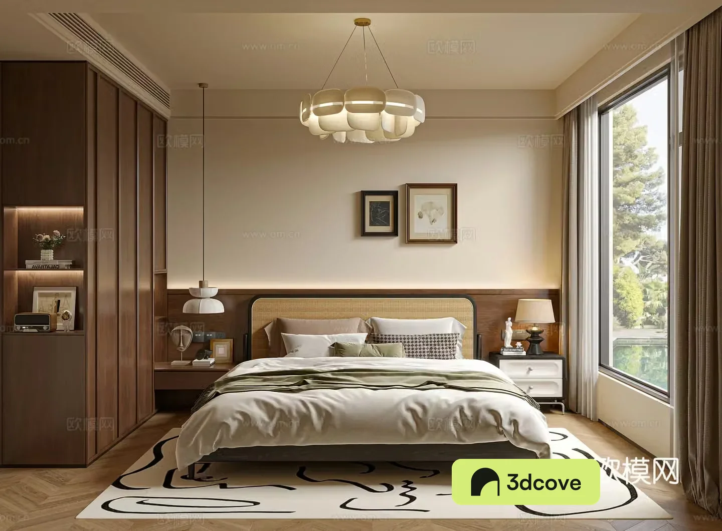 Middle-aged bedroom 3d model
