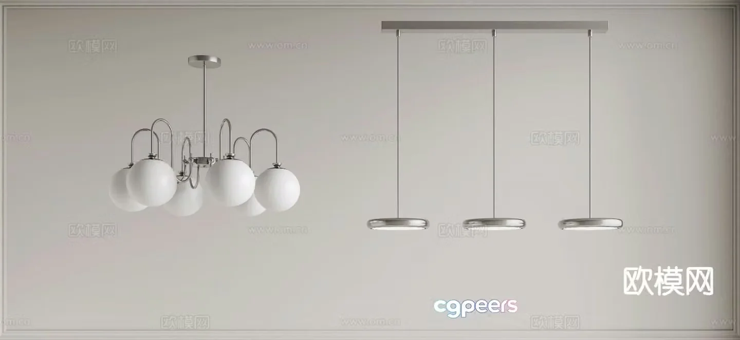 Cream style chandelier hall chandelier art chandelier 3d model
