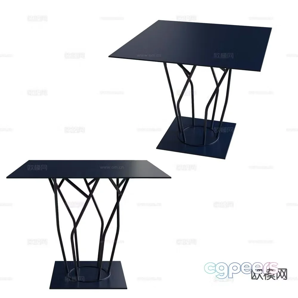 Castil dining table square table 3d model