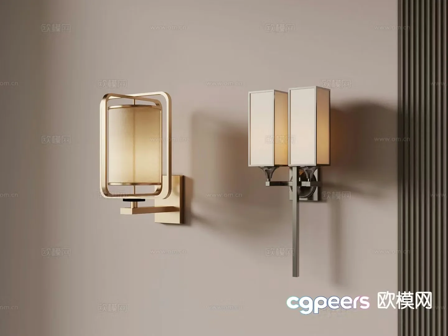New Chinese style wall lamp wrought iron wall lamp 3d model