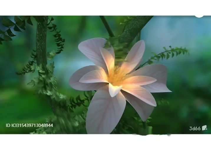 A White Flower 3D Model – 6468 – VRAY Render