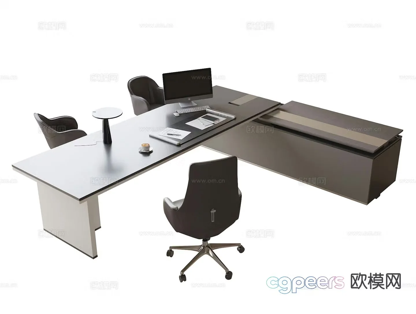 Modern boss table office desk chair desk desk 3d model