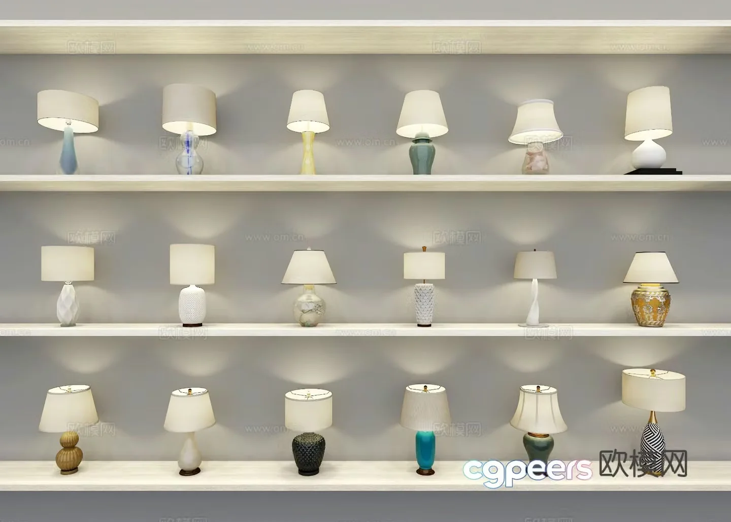 Chinese desk lamp 3D model