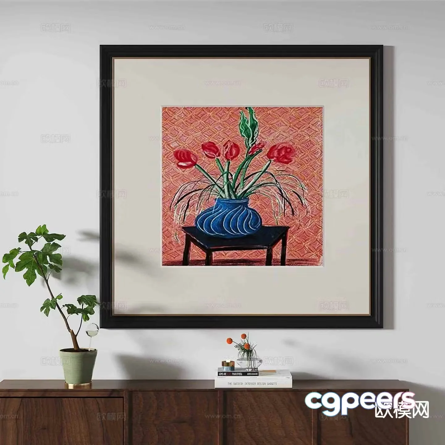 Retro hanging painting art painting decorative painting 3d model