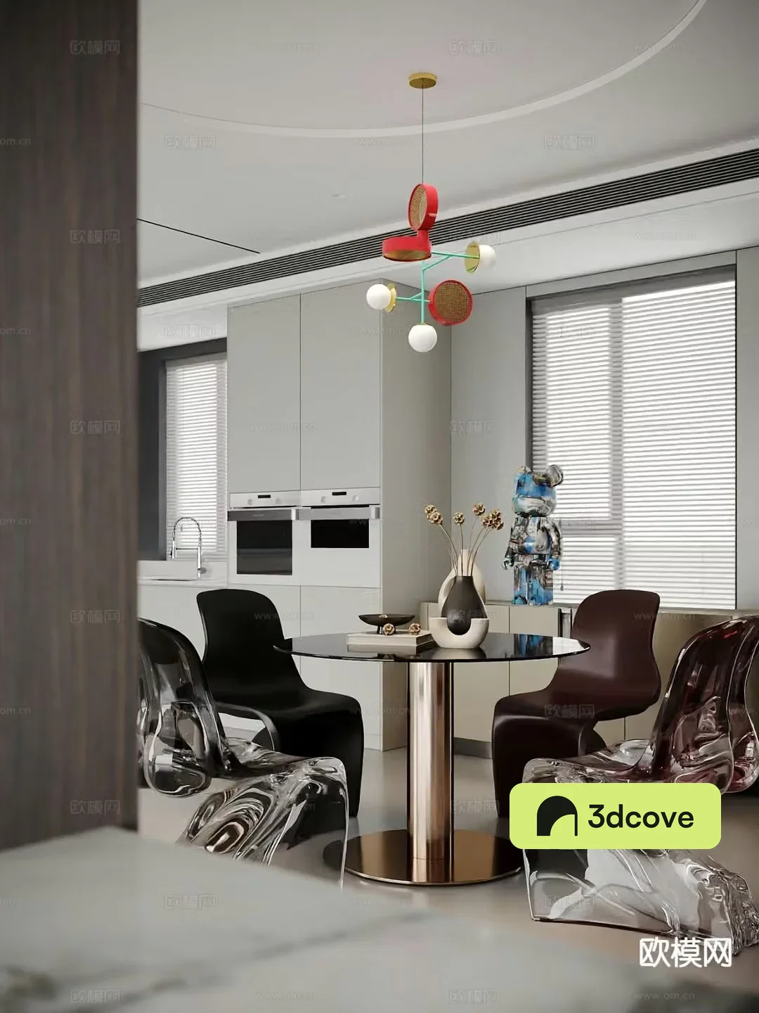 Round dining table and chair