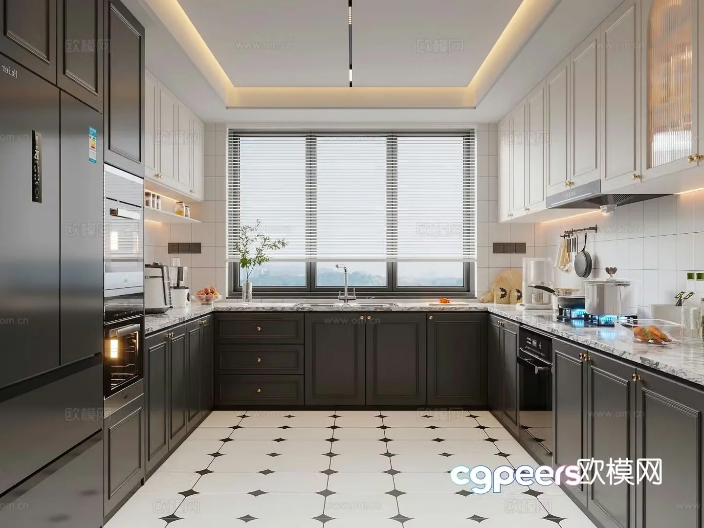 French retro kitchen 3d model