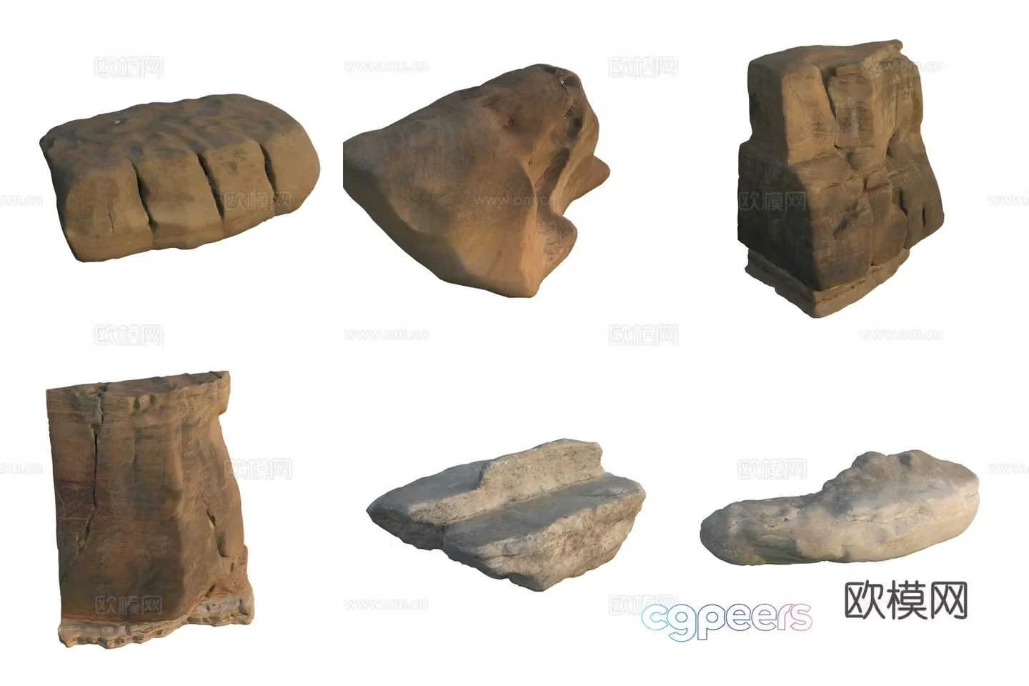 Beach beach stone rock 3d model