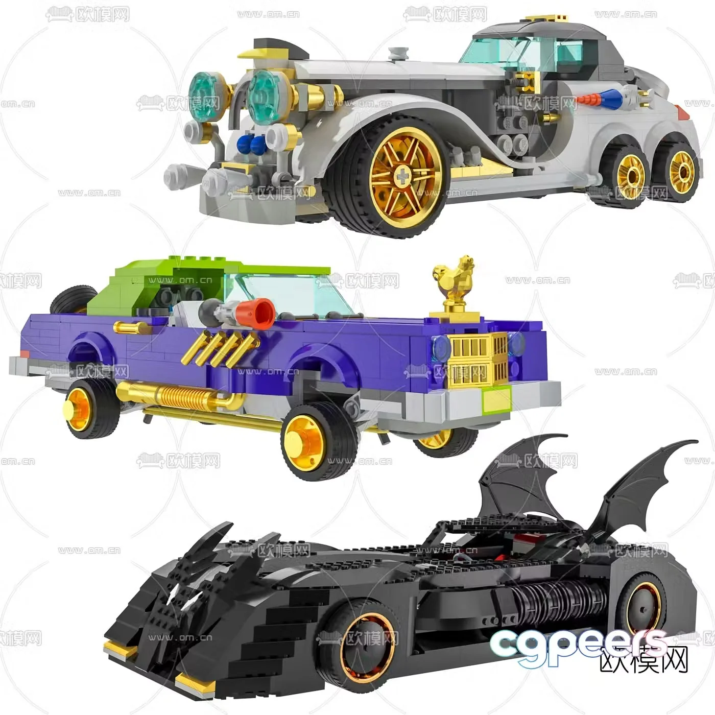Modern lego batman vehicle toy 3d model