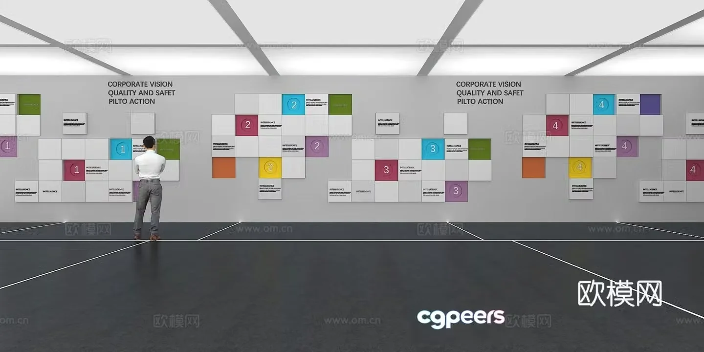 Cultural wall Corporate culture wall Display wall Classroom Exhibition hall Campus culture Corridor 3D model