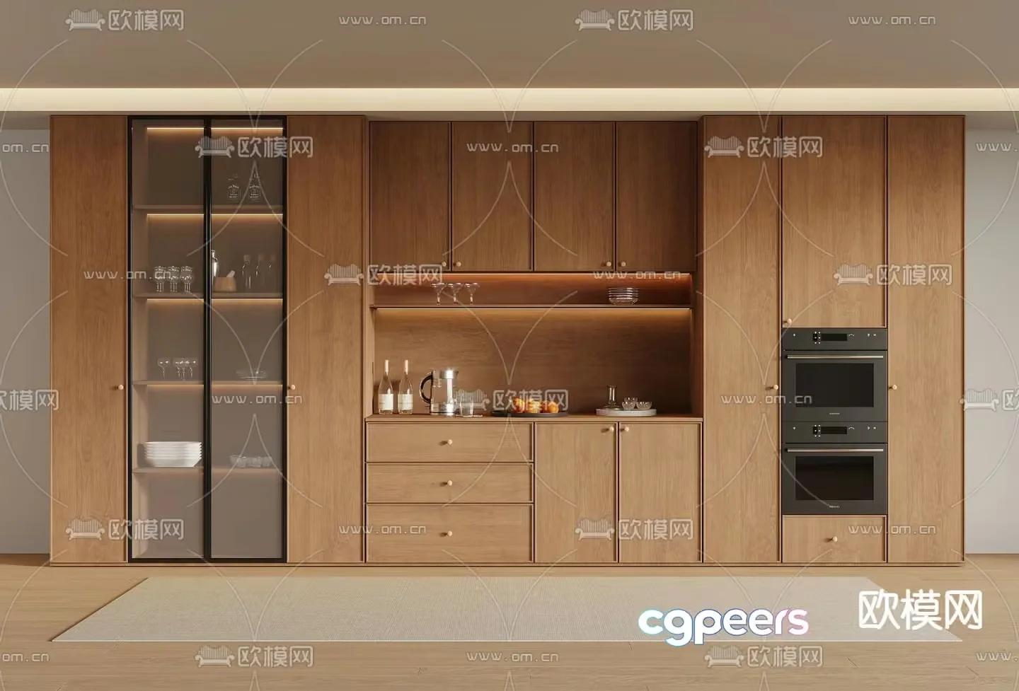Modern Kitchen Cabinets 3D Model – 8559 – VRAY Render