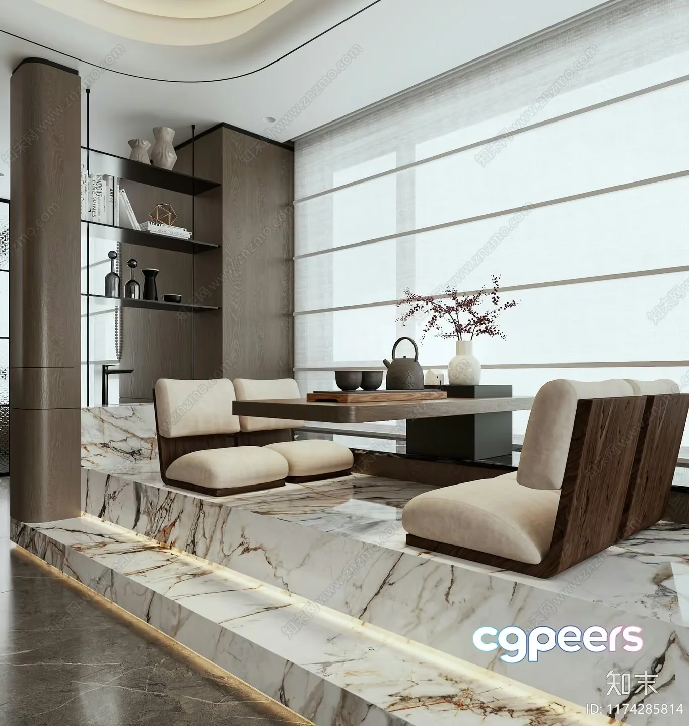 Modern Living Room 3D Model – 12938 – VRAY Render