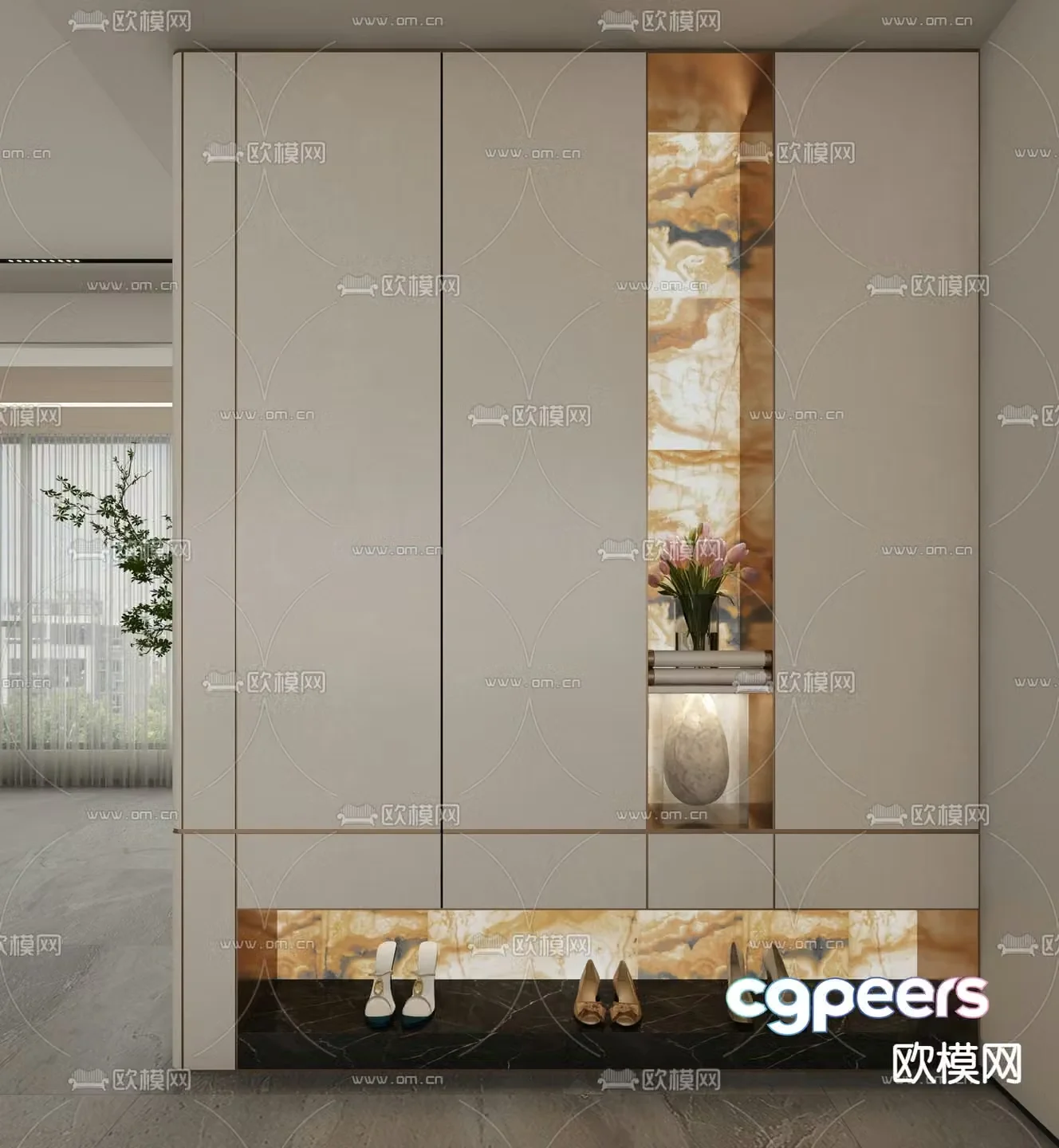 Modern entryway cabinet 3d model