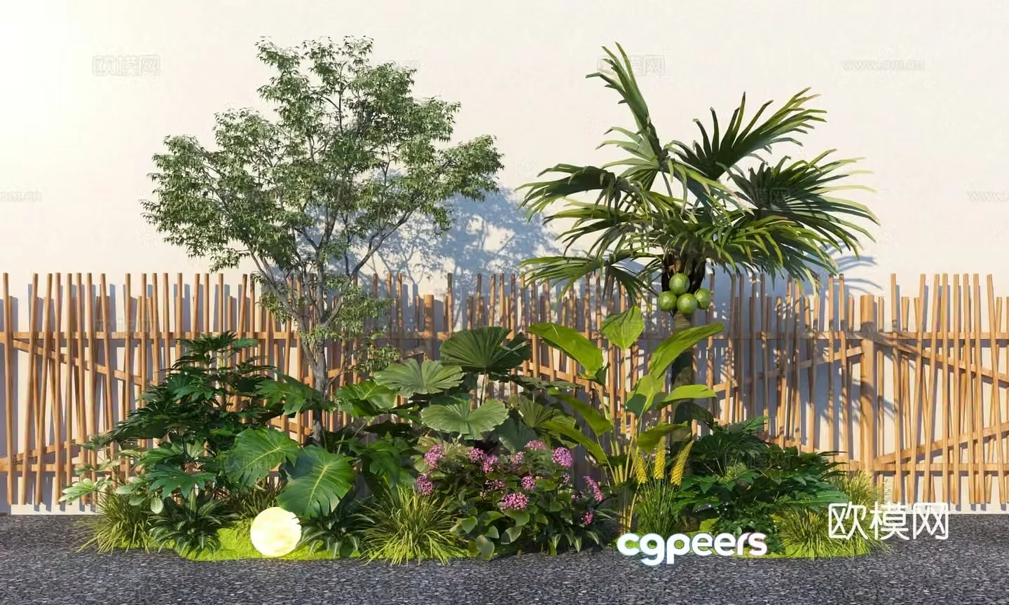 Modern landscape plant landscaping 3D model