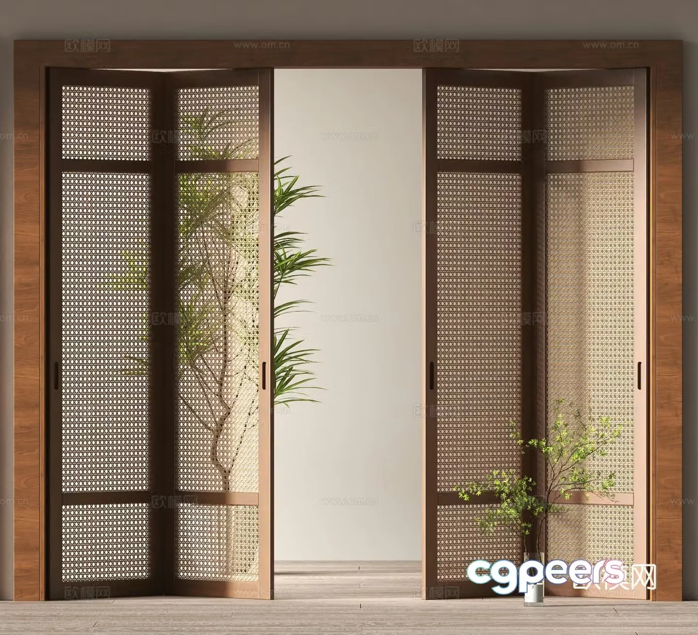 Middle-aged folding door 3D model