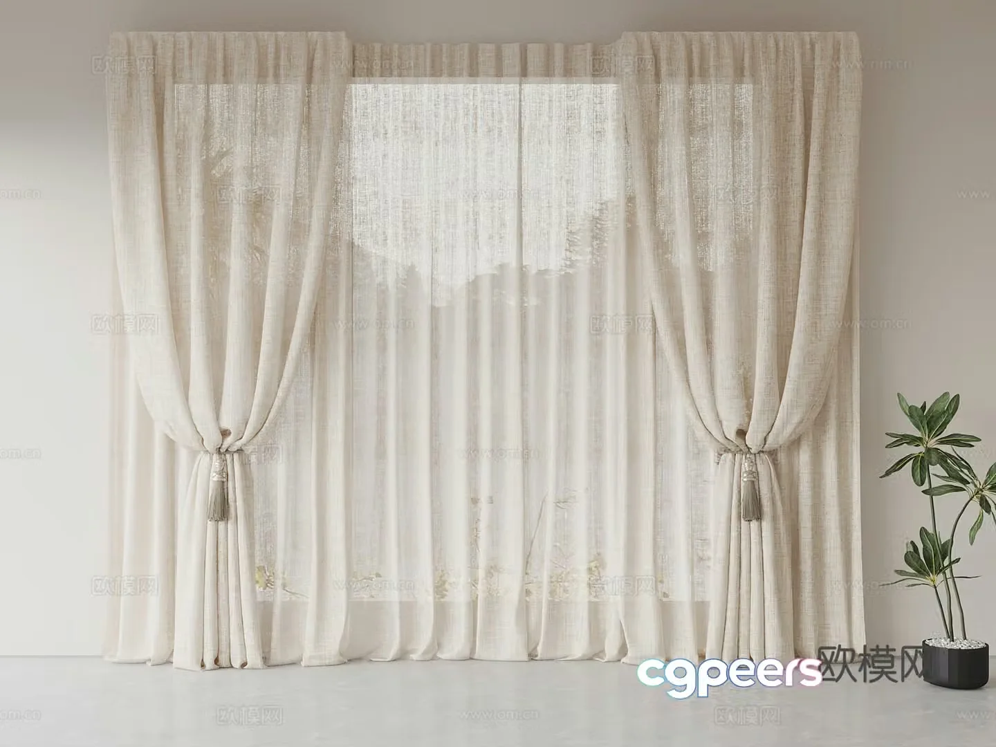 Universal curtain curtain 3d model