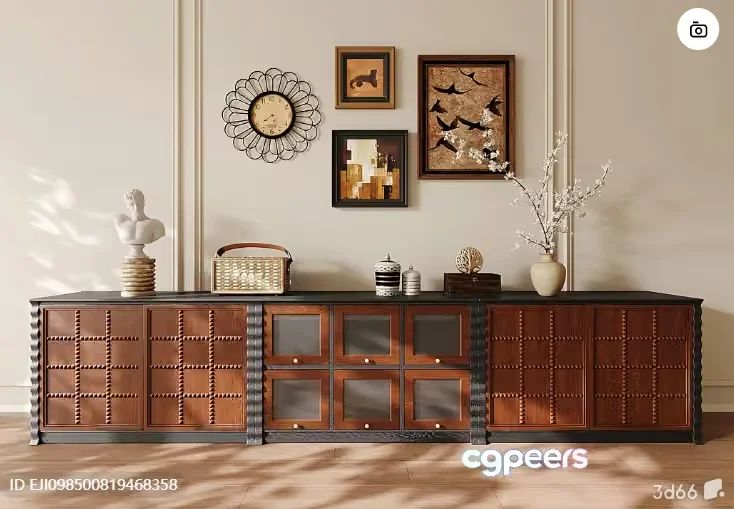 A Wooden Sideboard 3D Model – 840 – VRAY Render