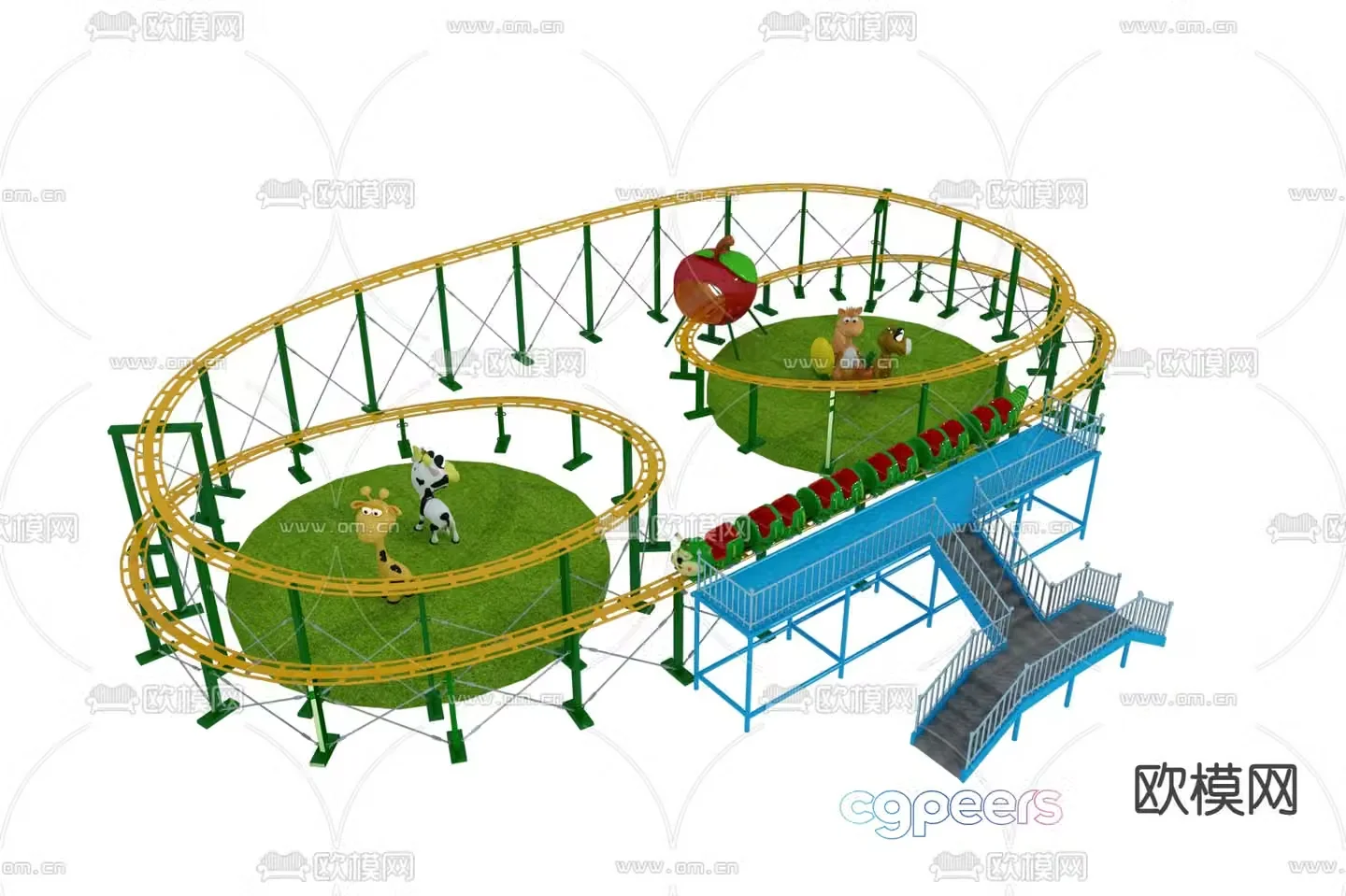 Track train toy 3d model