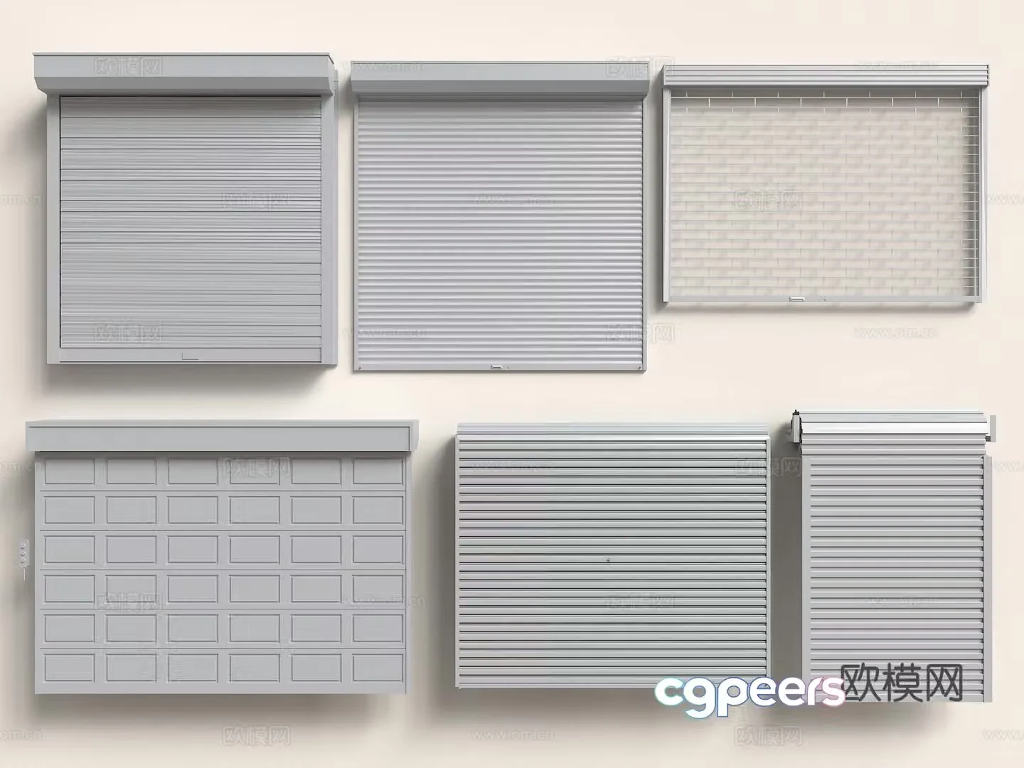 Modern roller shutter door Rolling gate Garage door Factory warehouse door 3D model