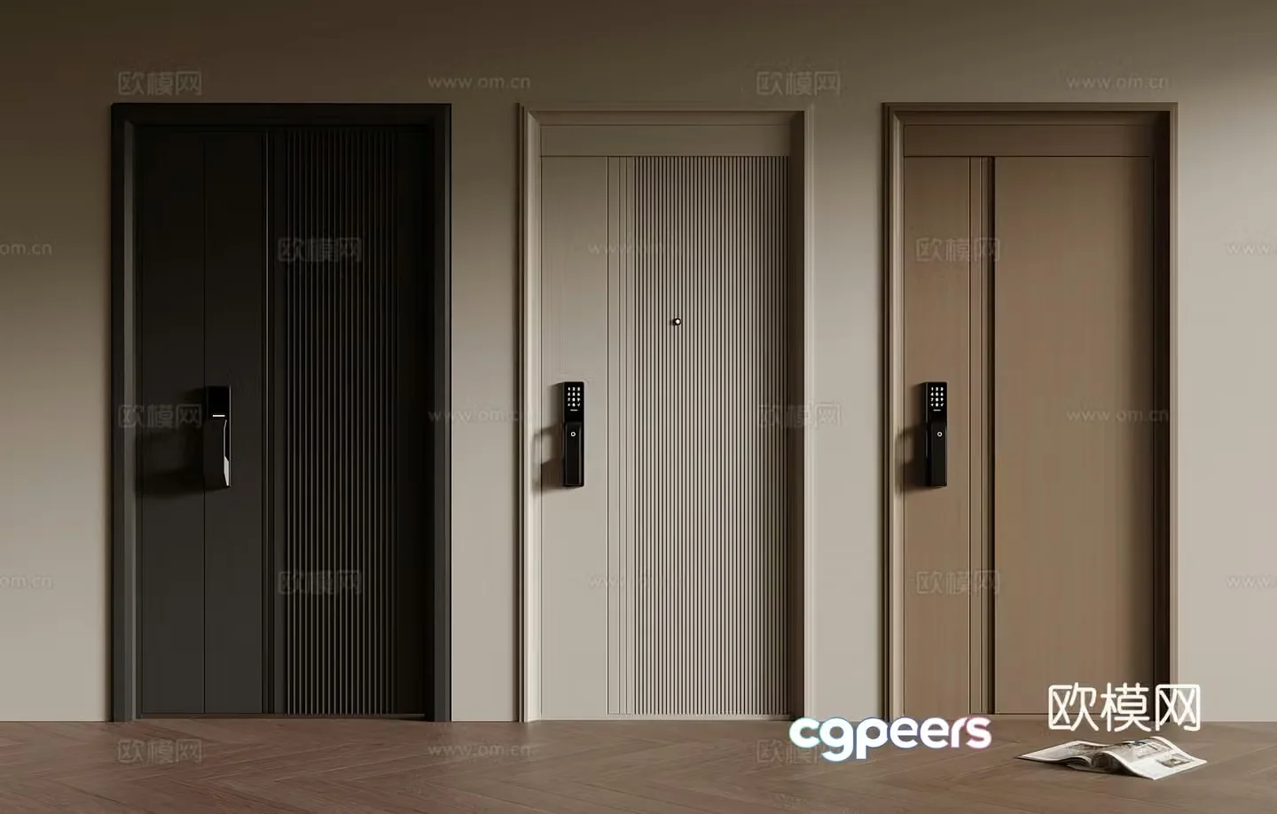 Modern security door 3D model