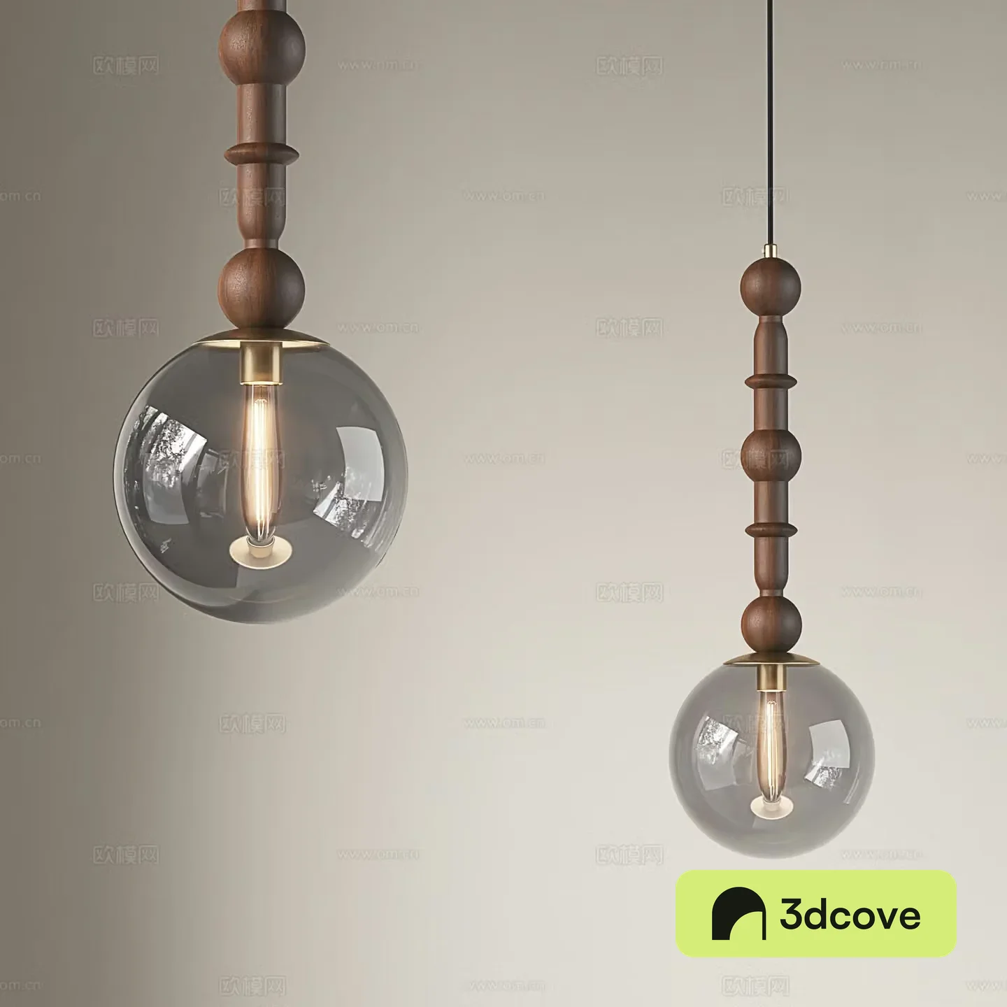Retro style chandelier solid wood chandelier small chandelier bedside chandelier