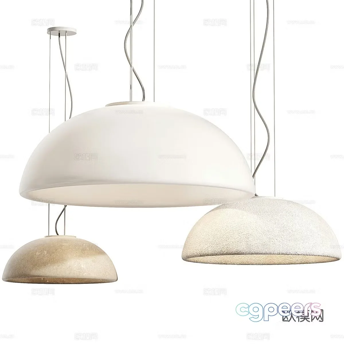 Cream style chandelier 3d model