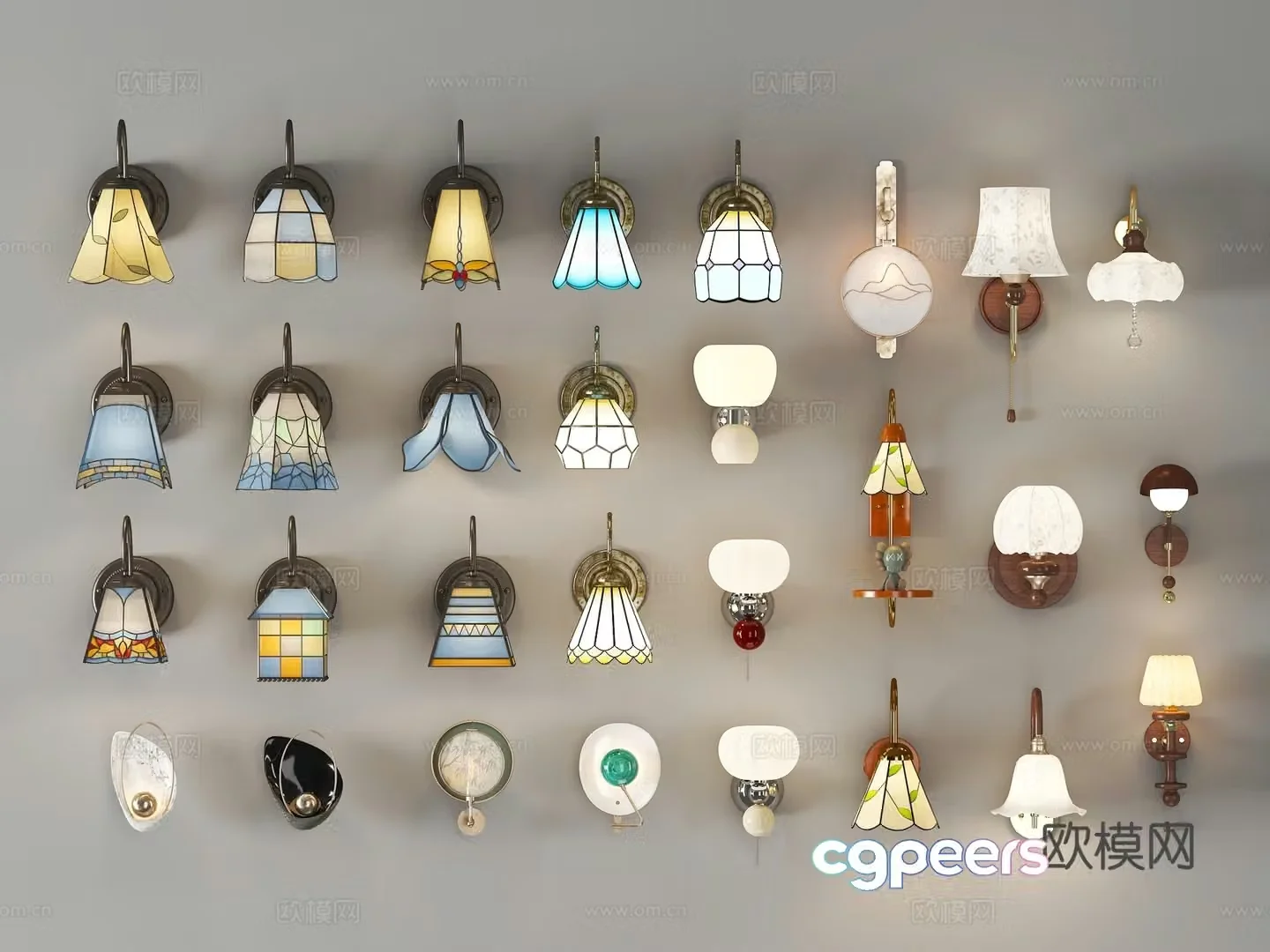 Modern wall lamp light house cream wall lamp wall lamp master bedroom pumpkin master bedroom simple children room lighting TV 3d model