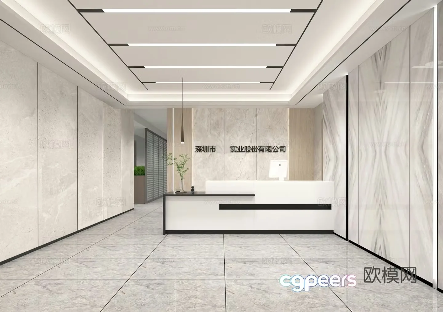 Modern foyer 3d model