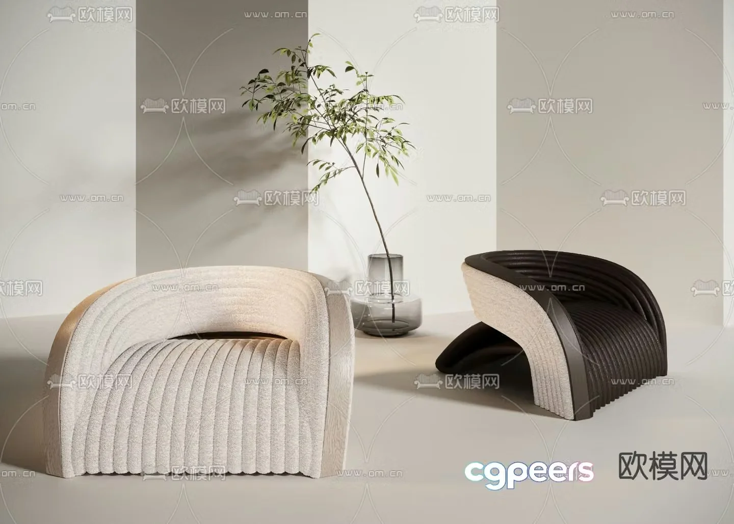 Single sofa leisure sofa 3d model