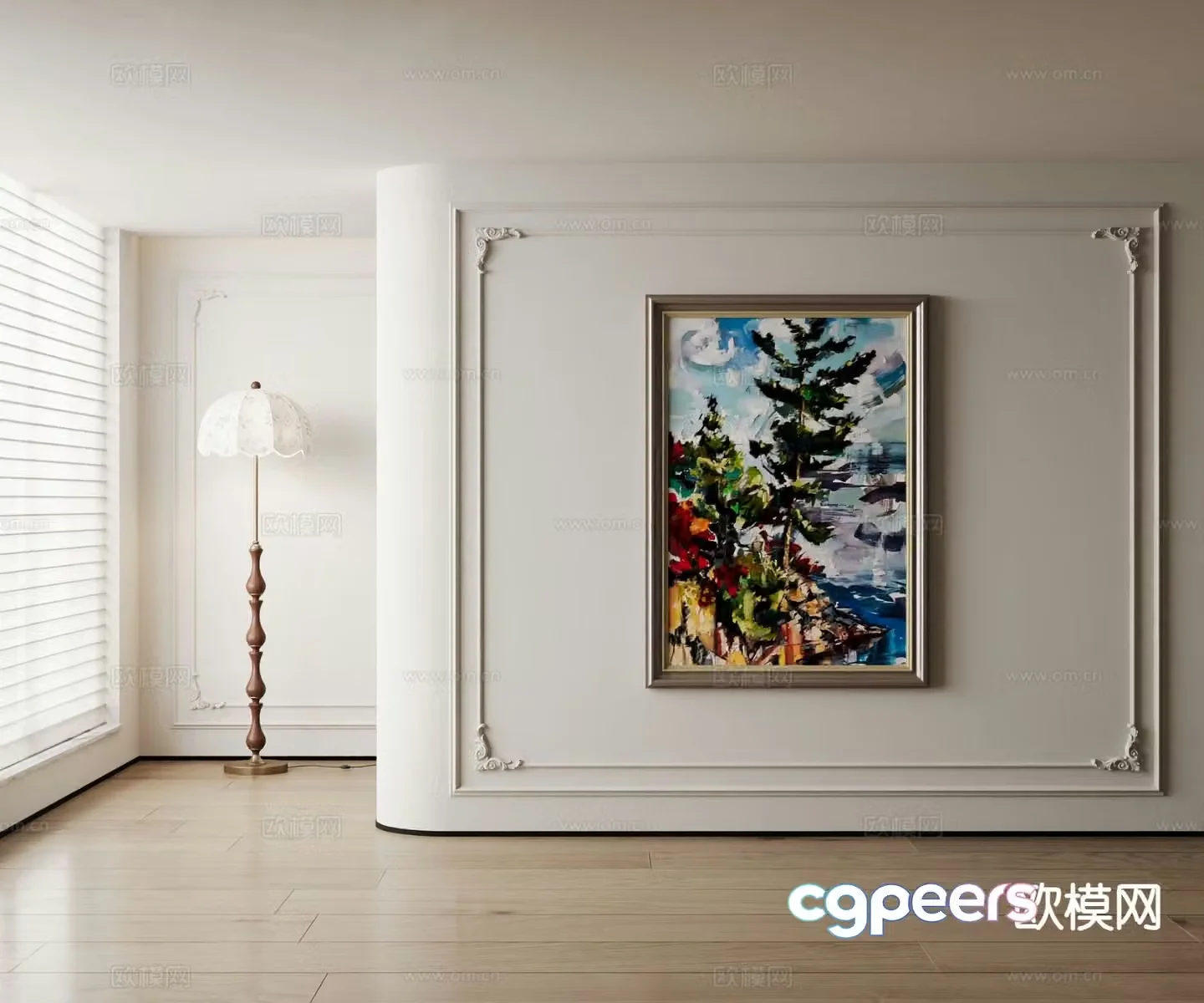 American oil painting texture painting decorative painting 3D model