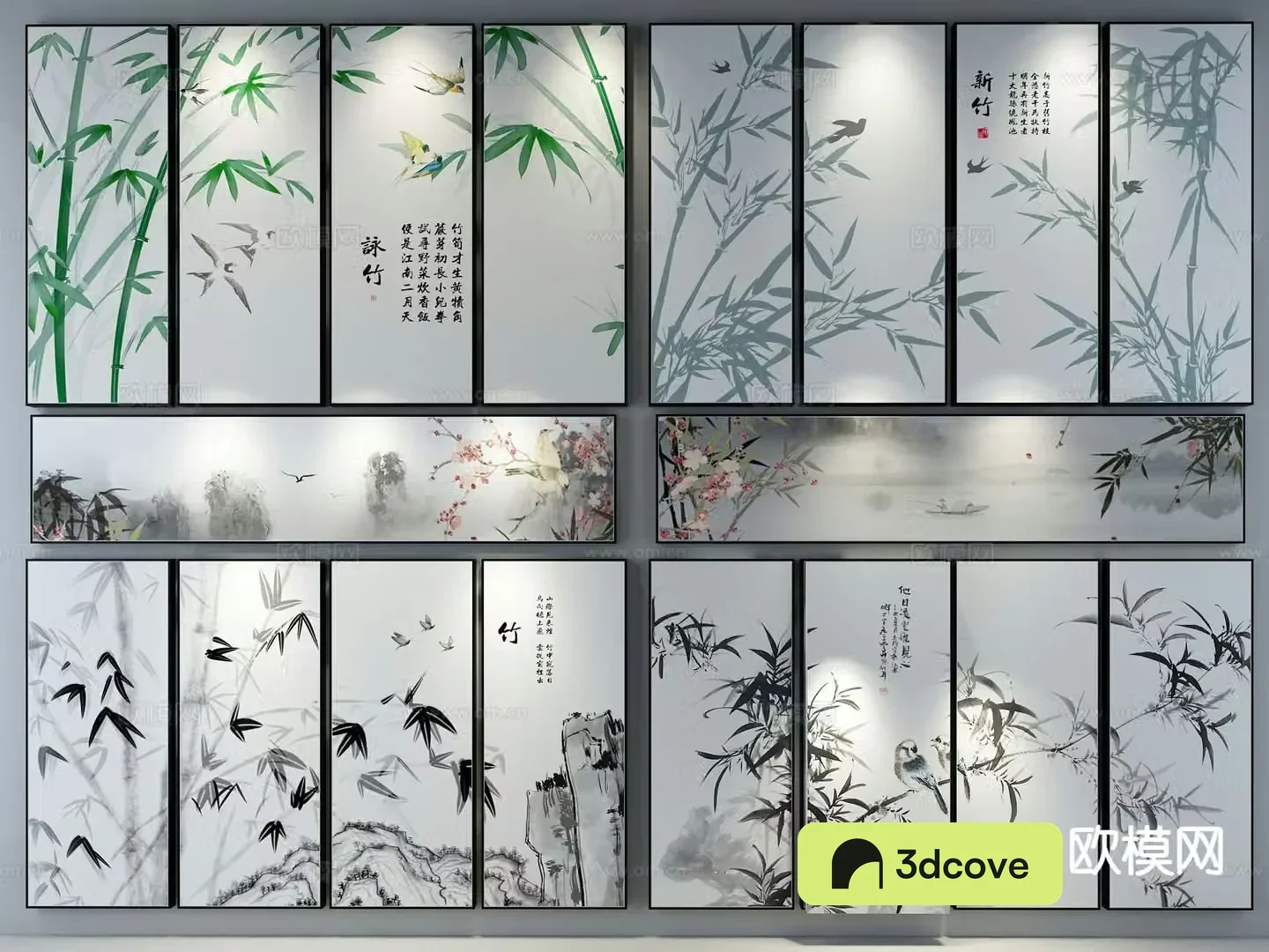 New Chinese style decorative painting ink painting calligraphy and painting