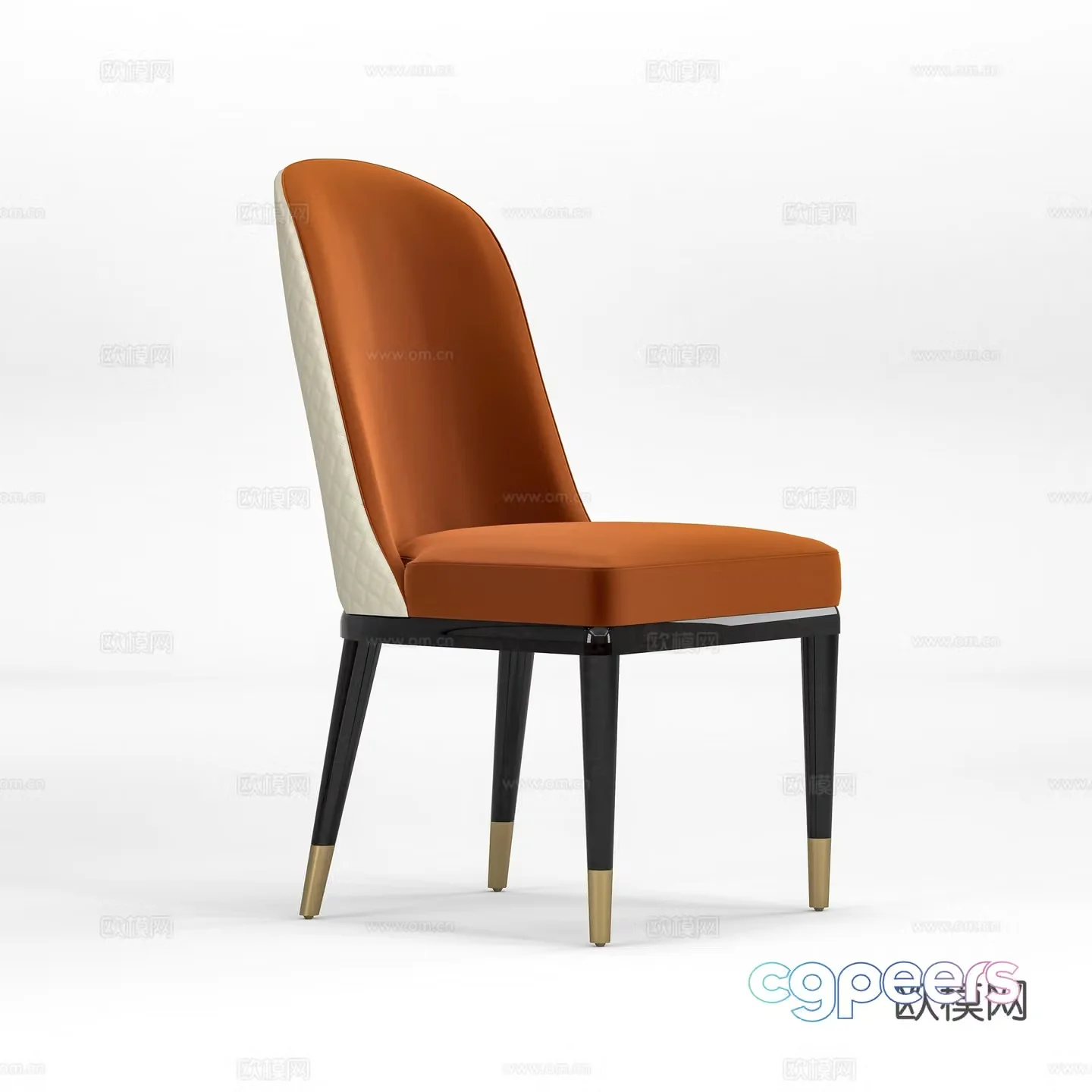 Light luxury single chair chair dining chair 3d model