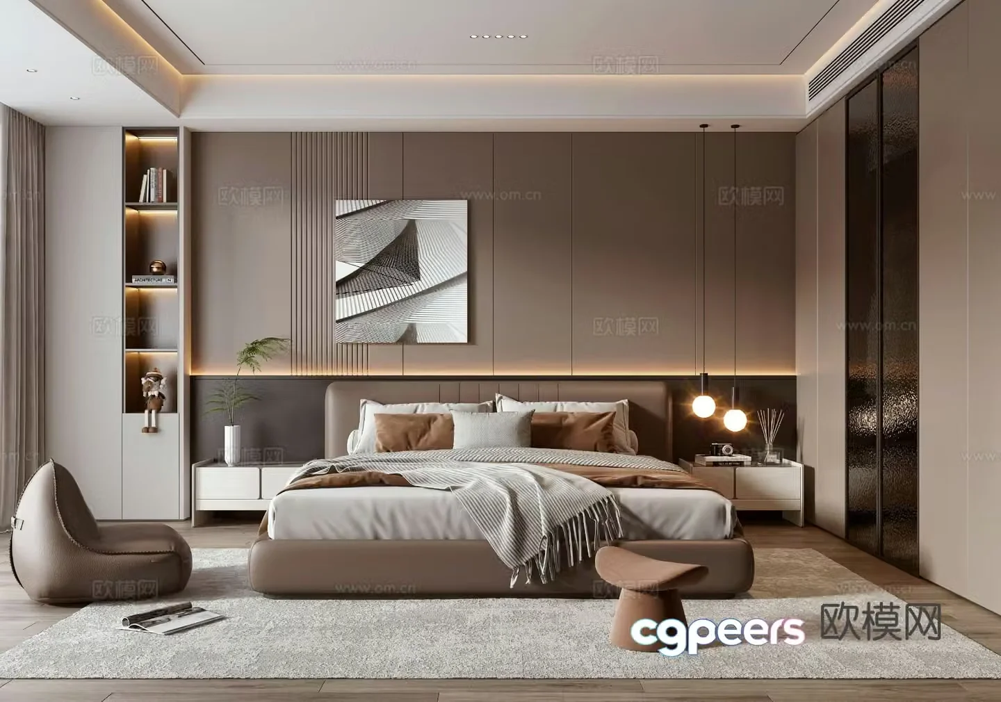 Italian style bedroom master bedroom 3d model