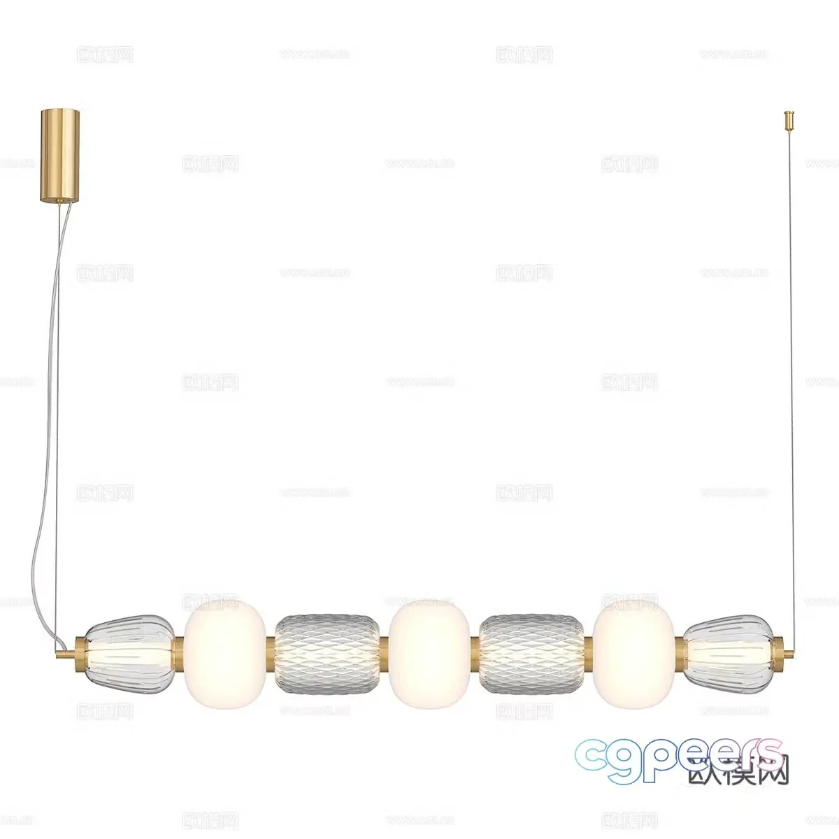 Long chandeliers Restaurant chandeliers Glass chandeliers Linear chandeliers Glass chandeliers 3D model