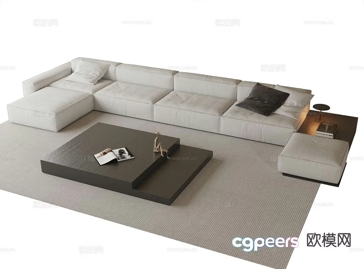 Multi-person sofa corner sofa 3d model